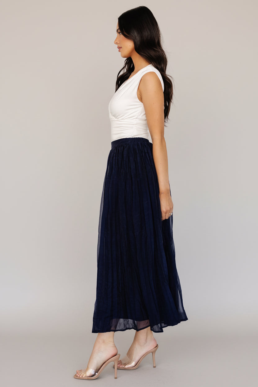 Cyra Midi Skirt | Navy