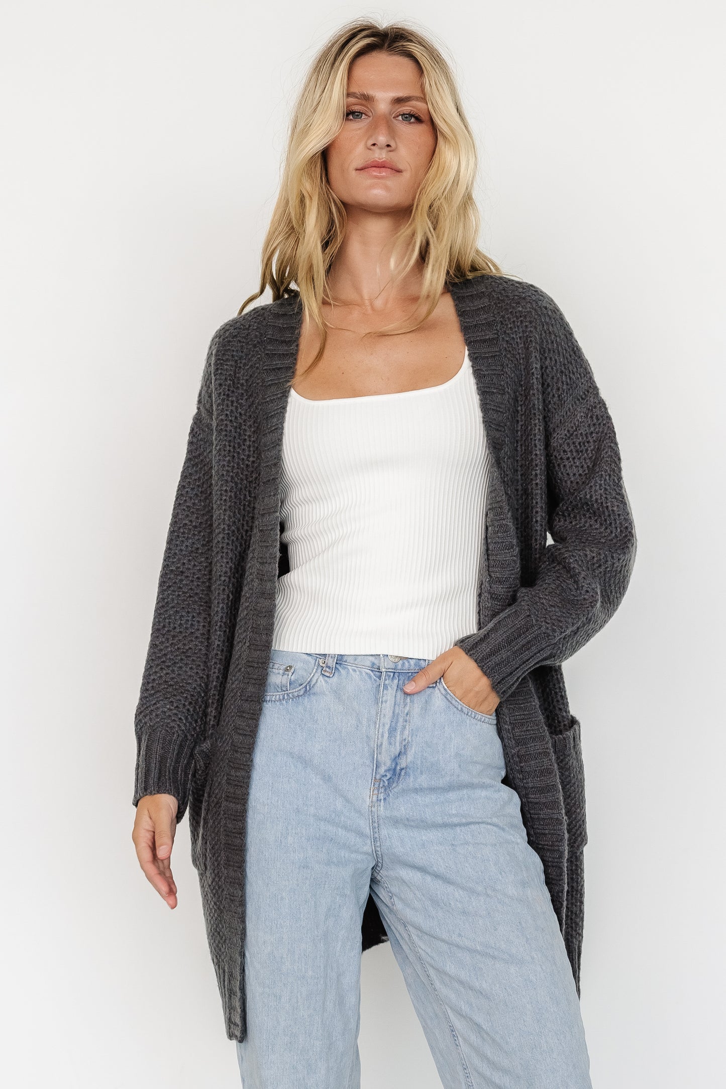 Theodora Knit Cardigan | Charcoal