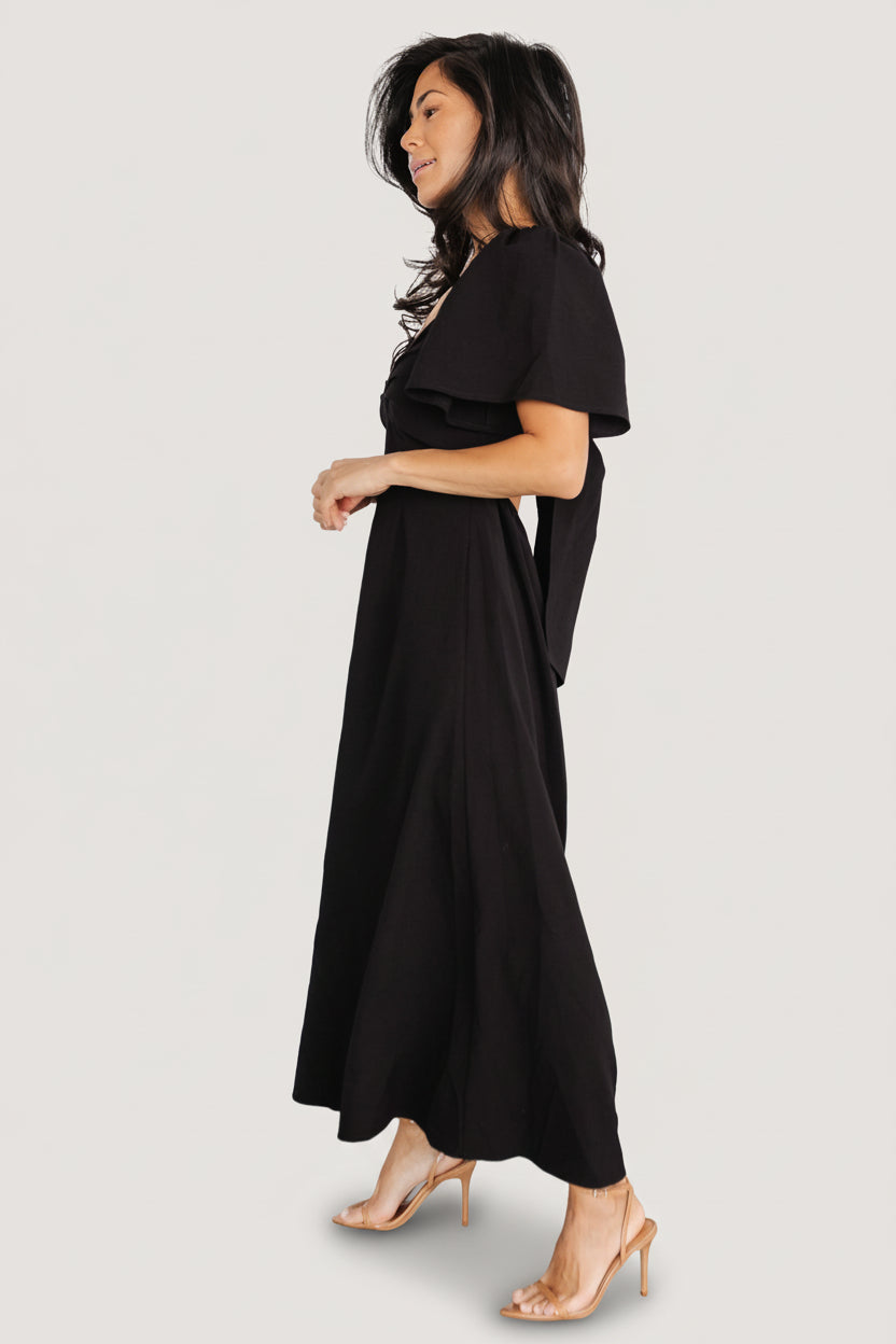Indie Back Tie Dress | Black