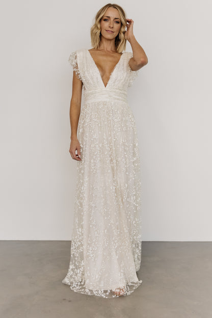 Arlene Shimmer Gown | Ivory