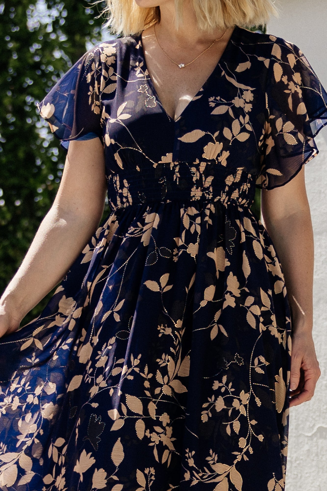 Lynlee Metallic Maxi Dress | Navy