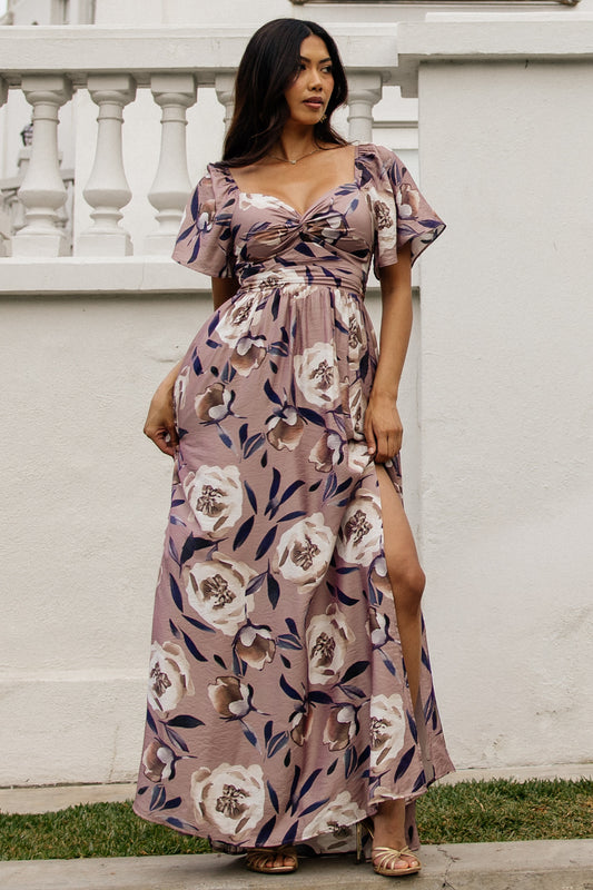 Aveline Maxi Dress | Dusty Mauve Floral