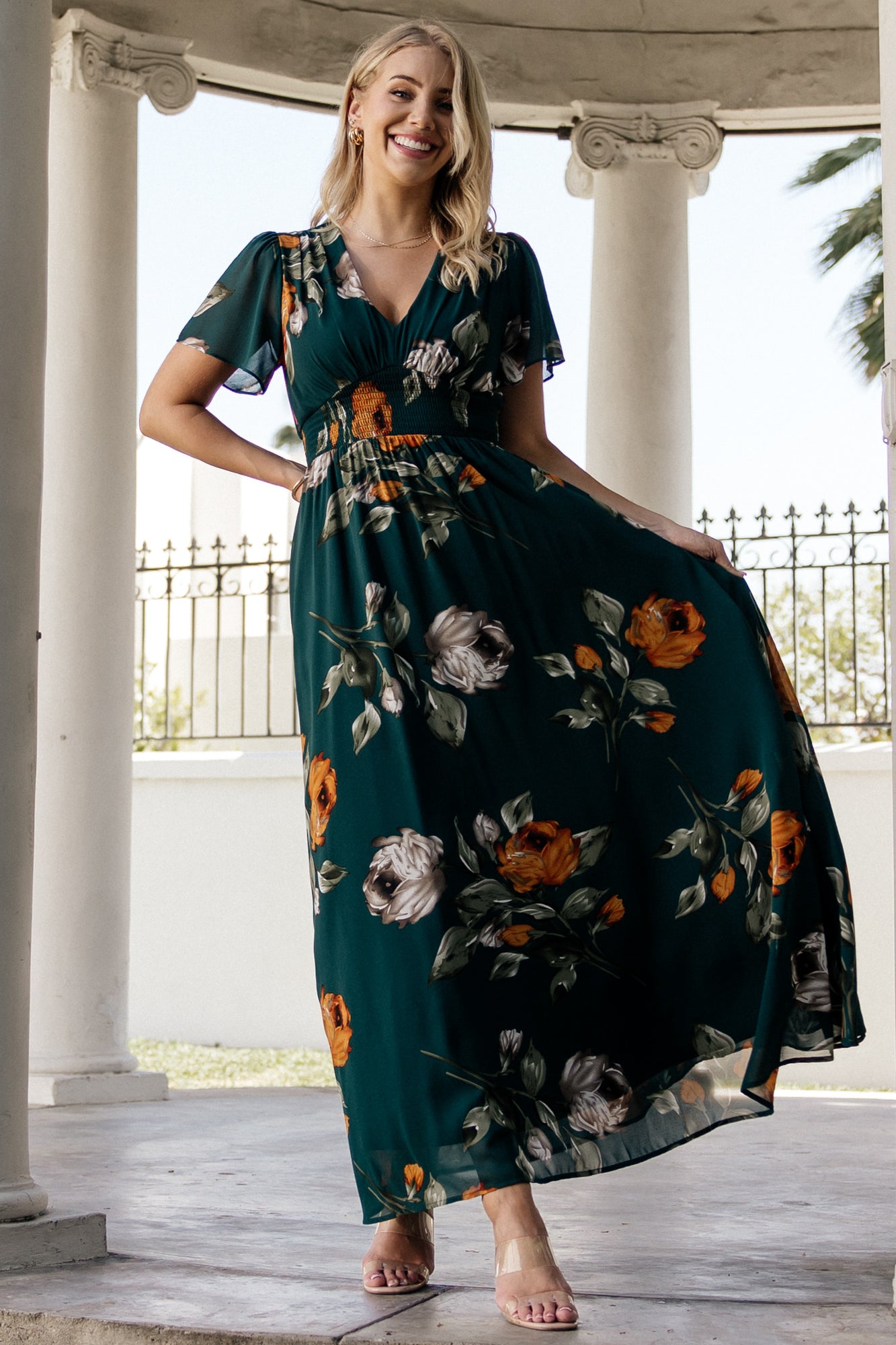 Birdie Maxi Dress | Deep Topaz Floral Birdie Maxi Dress | Deep Topaz Floral