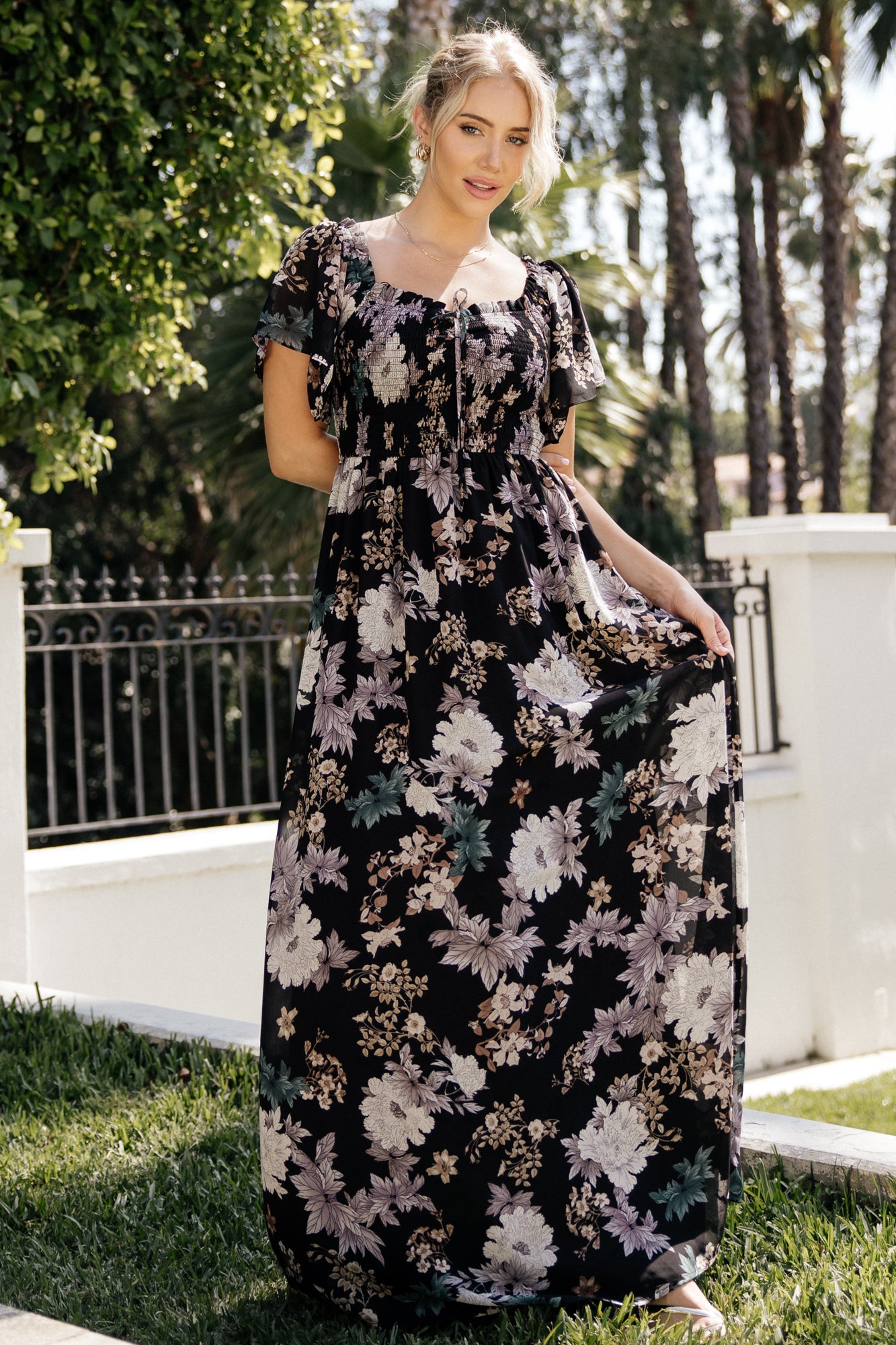 Divine Maxi Dress | Black Multi