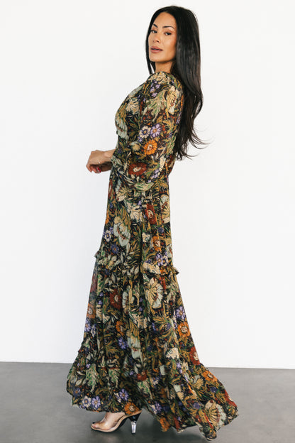 Bowman Deep V Maxi Dress | Multi Floral
