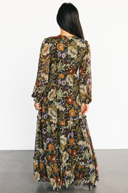 Bowman Deep V Maxi Dress | Multi Floral