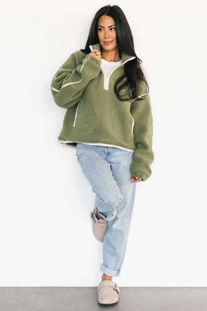 Holly Half Zip Pullover | Dark Sage