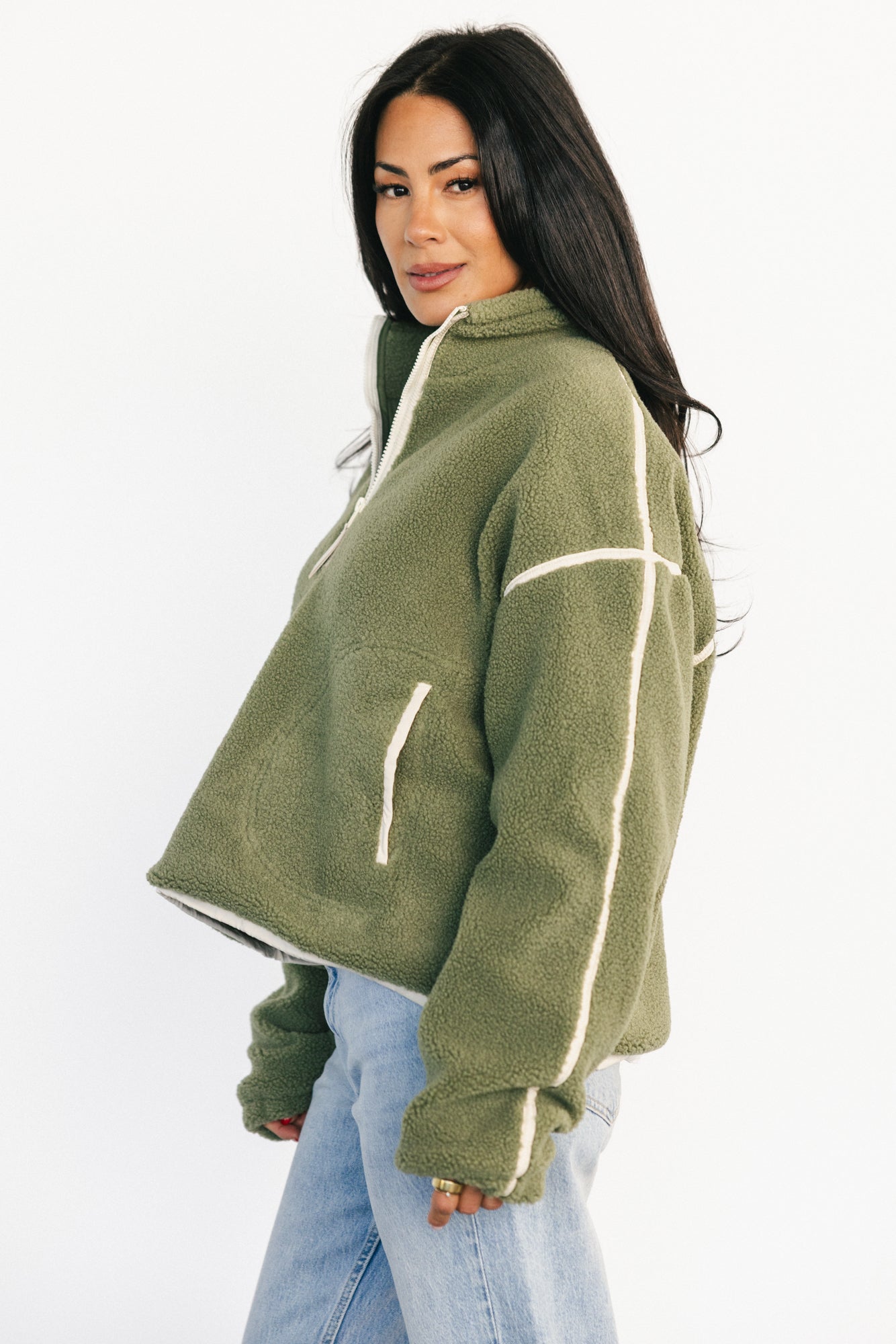Holly Half Zip Pullover | Dark Sage