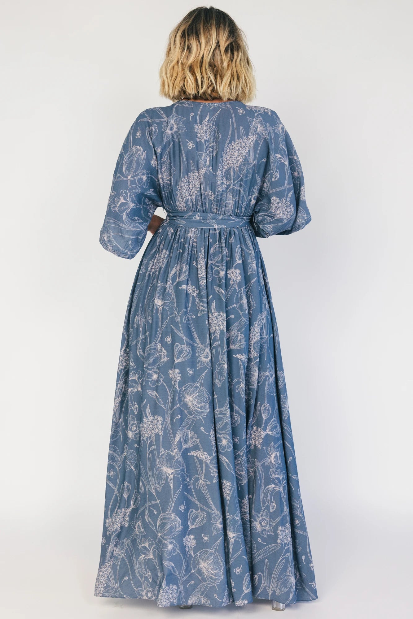 Kalea Maxi Dress | Slate Blue Print
