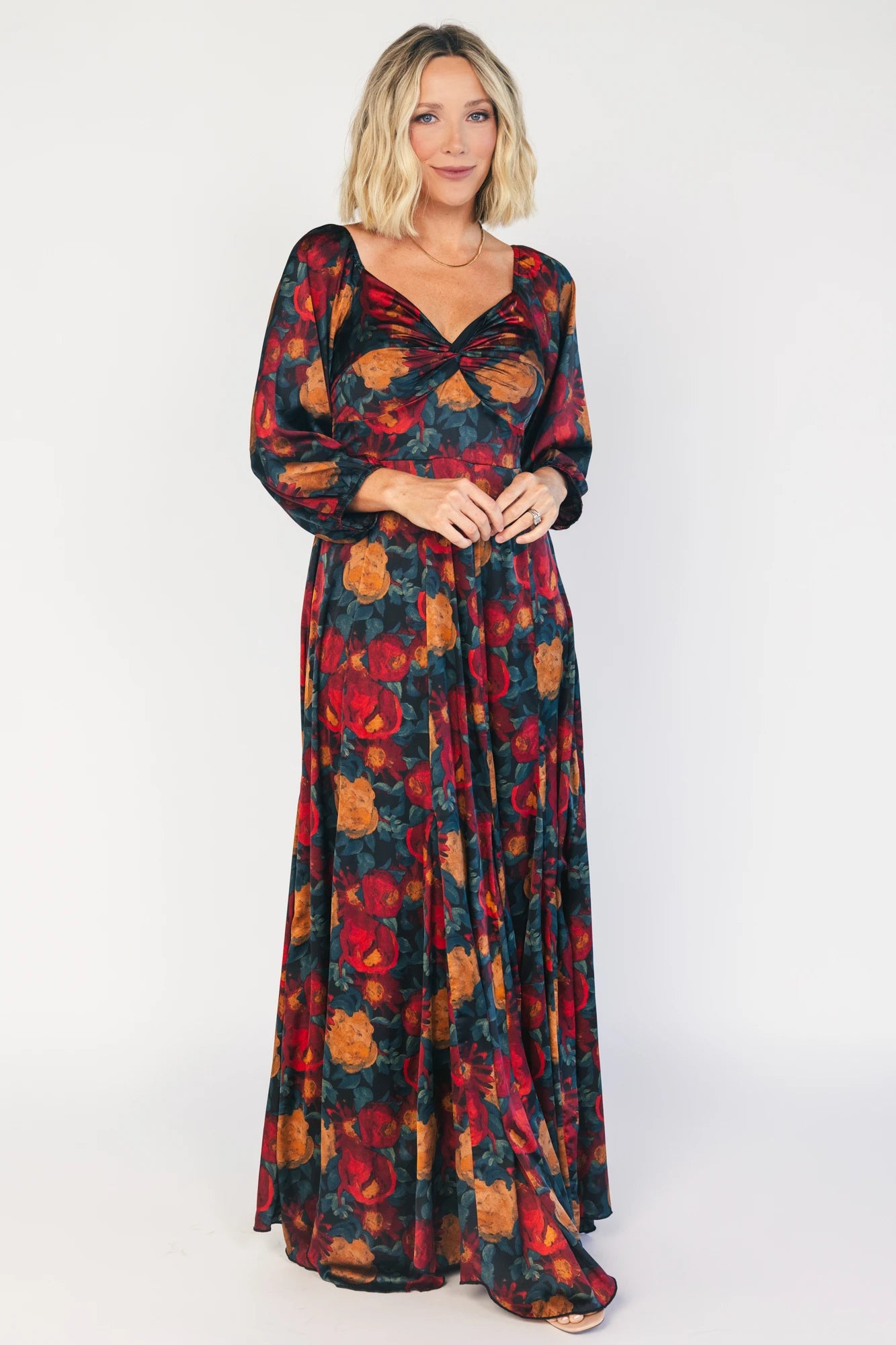 Liesel Maxi Dress | Dark Jade + Marsala
