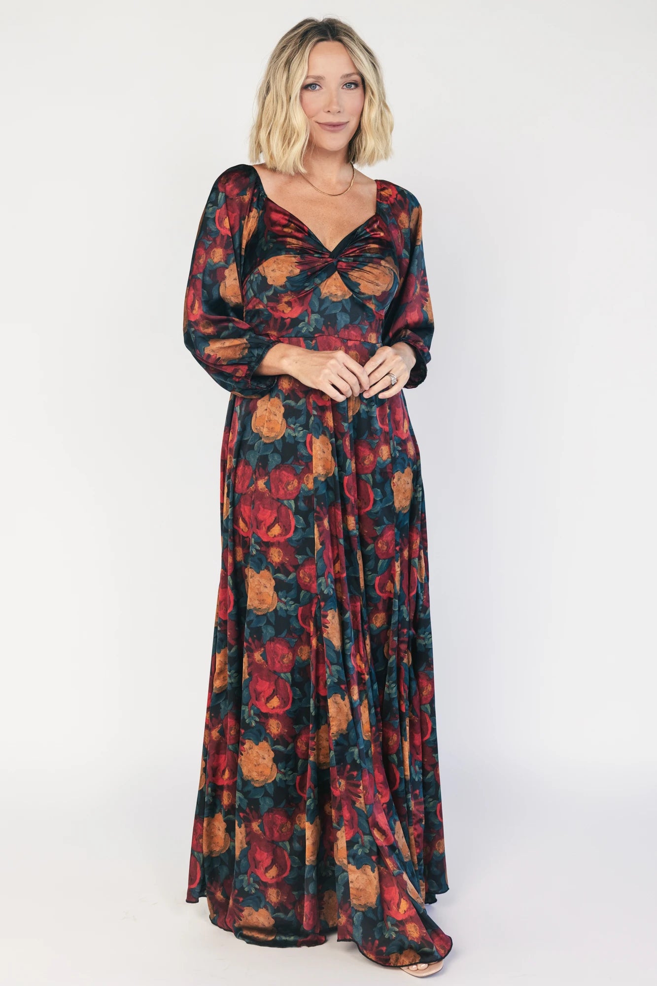 Liesel Maxi Dress | Dark Jade + Marsala
