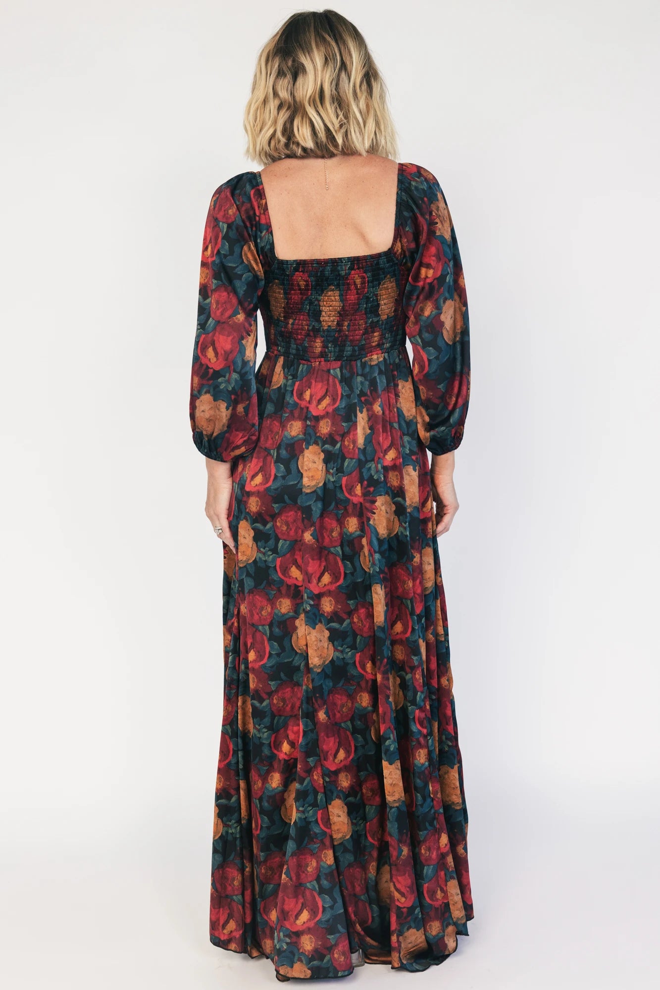Liesel Maxi Dress | Dark Jade + Marsala