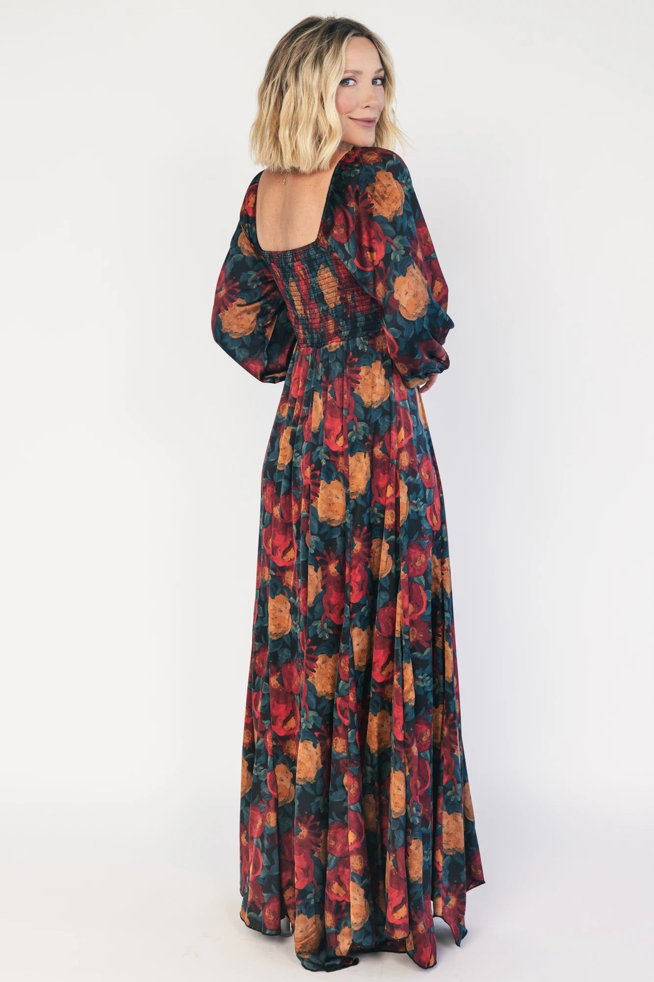 Liesel Maxi Dress | Dark Jade + Marsala