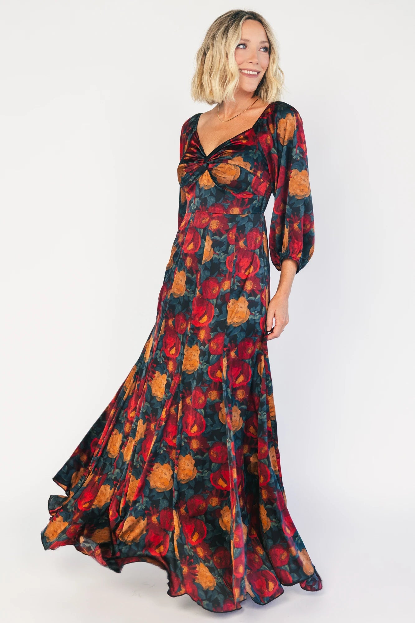 Liesel Maxi Dress | Dark Jade + Marsala