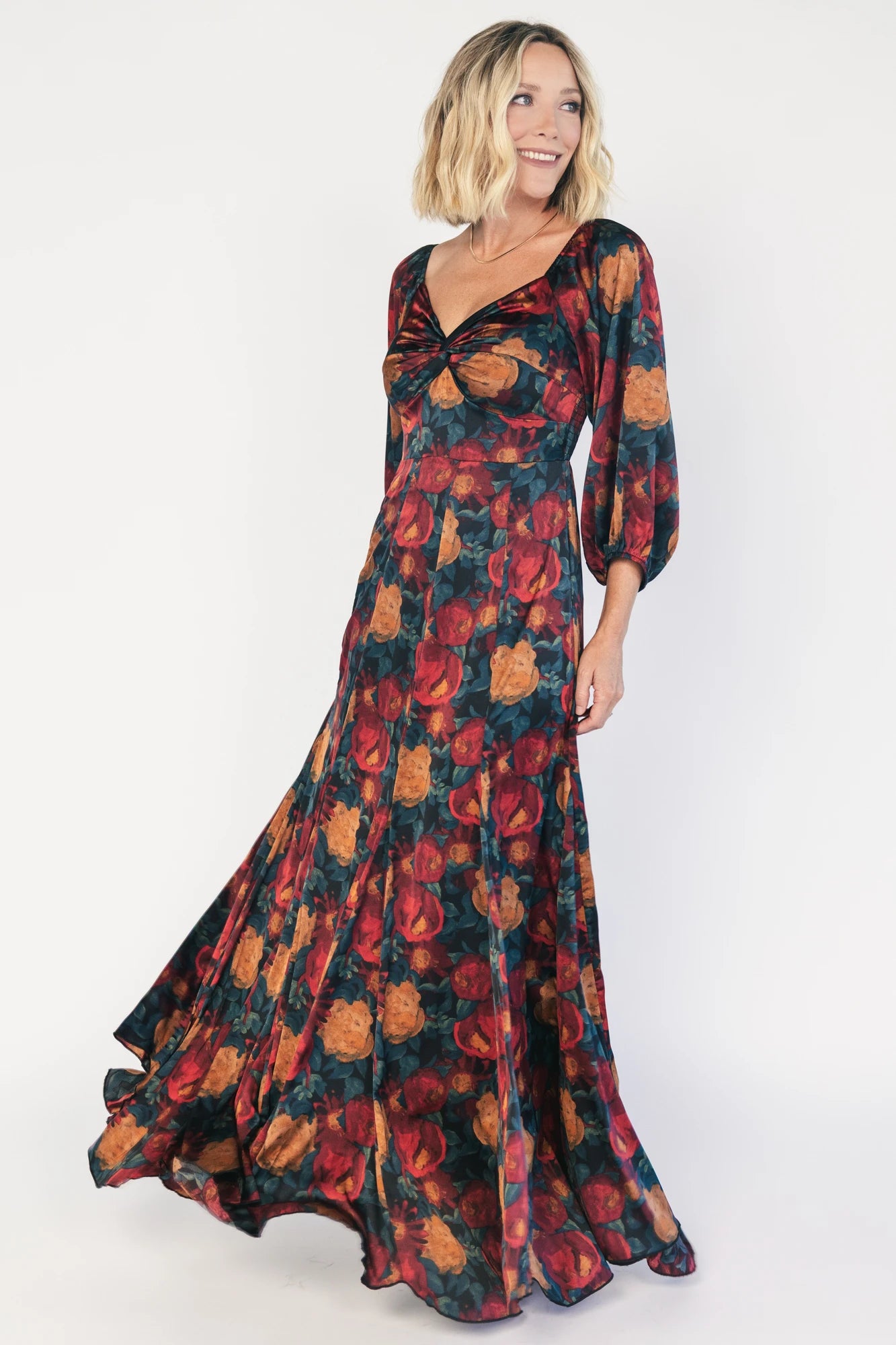 Liesel Maxi Dress | Dark Jade + Marsala