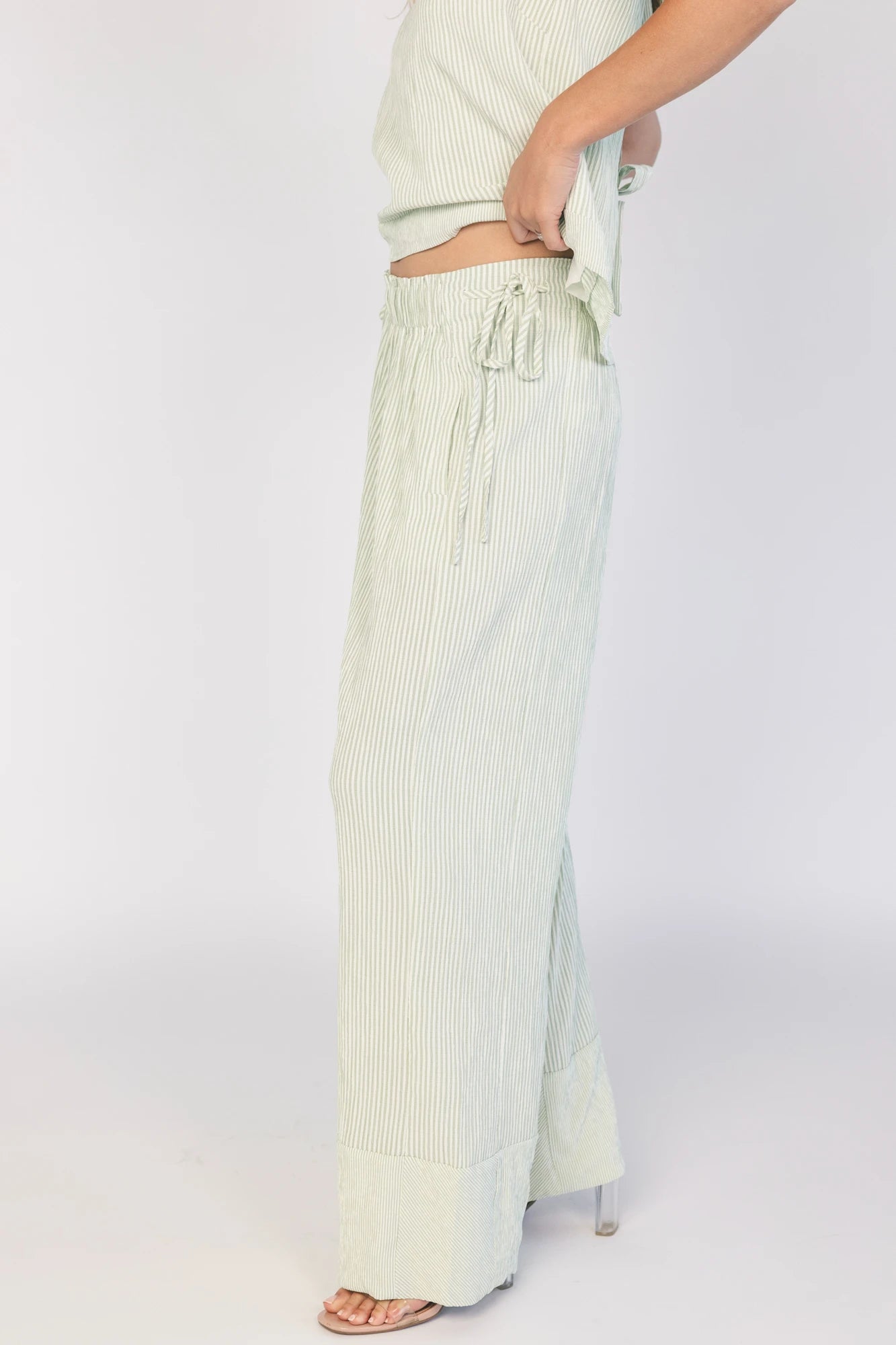Pepper Top + Pants Set | Sage Stripe