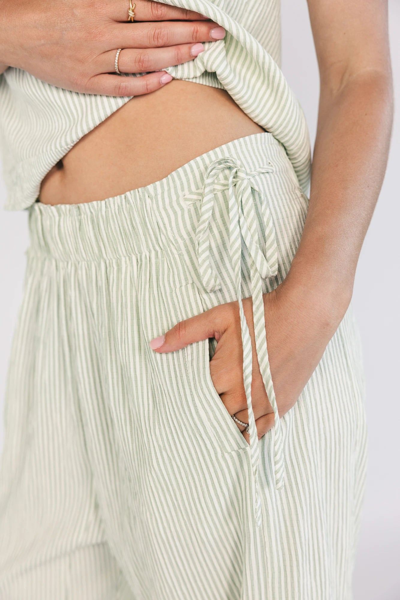 Pepper Top + Pants Set | Sage Stripe
