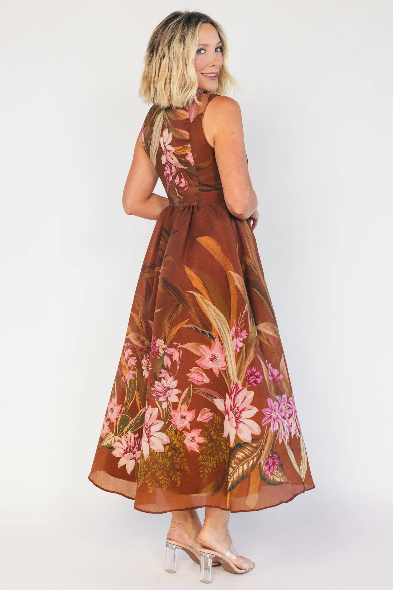 Hudson Midi Dress | Brown Floral