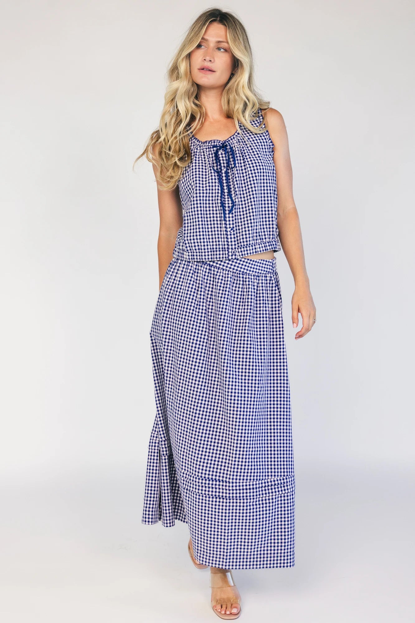 Keegan Skirt | Navy + White Gingham