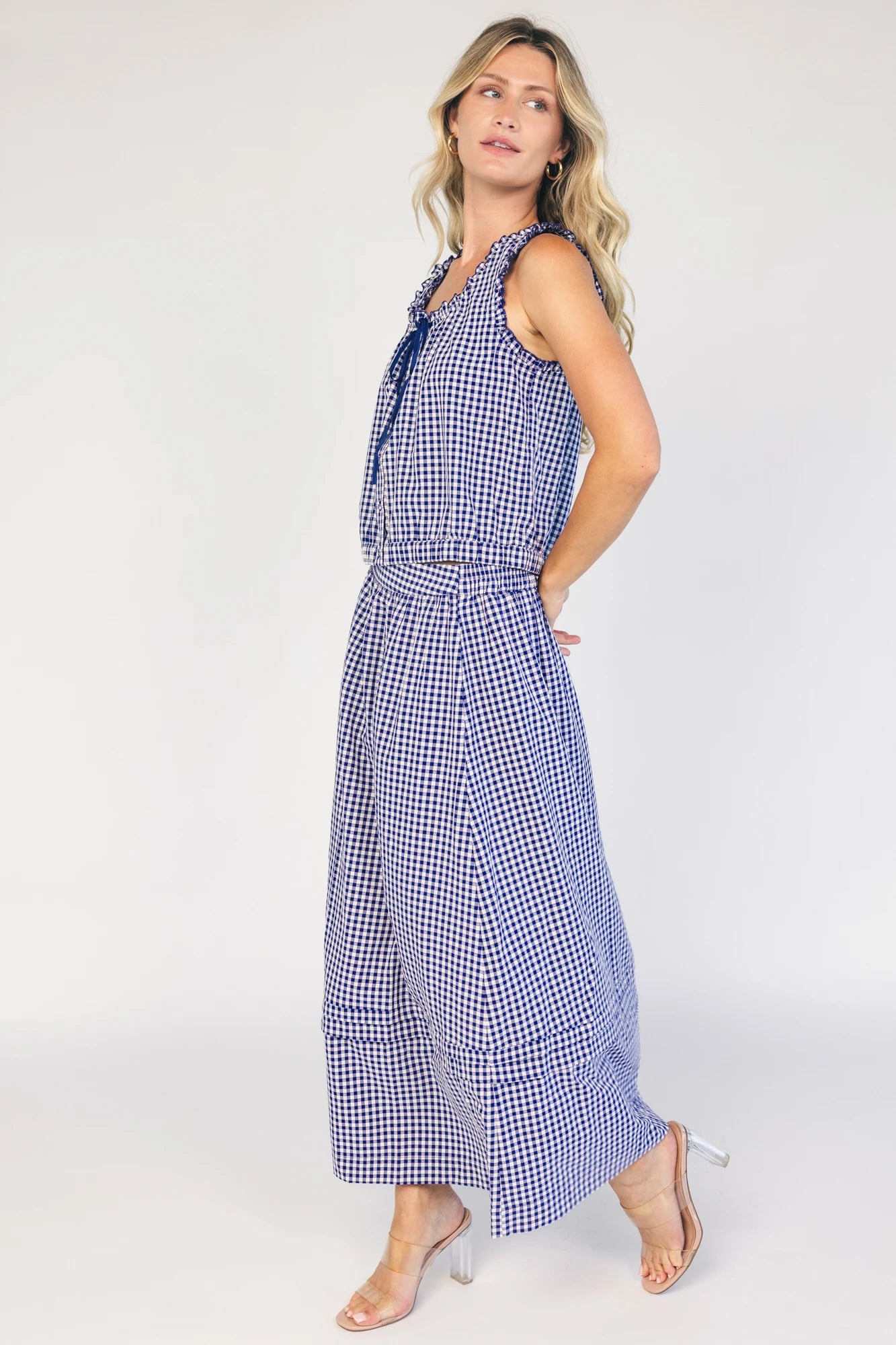 Keegan Skirt | Navy + White Gingham