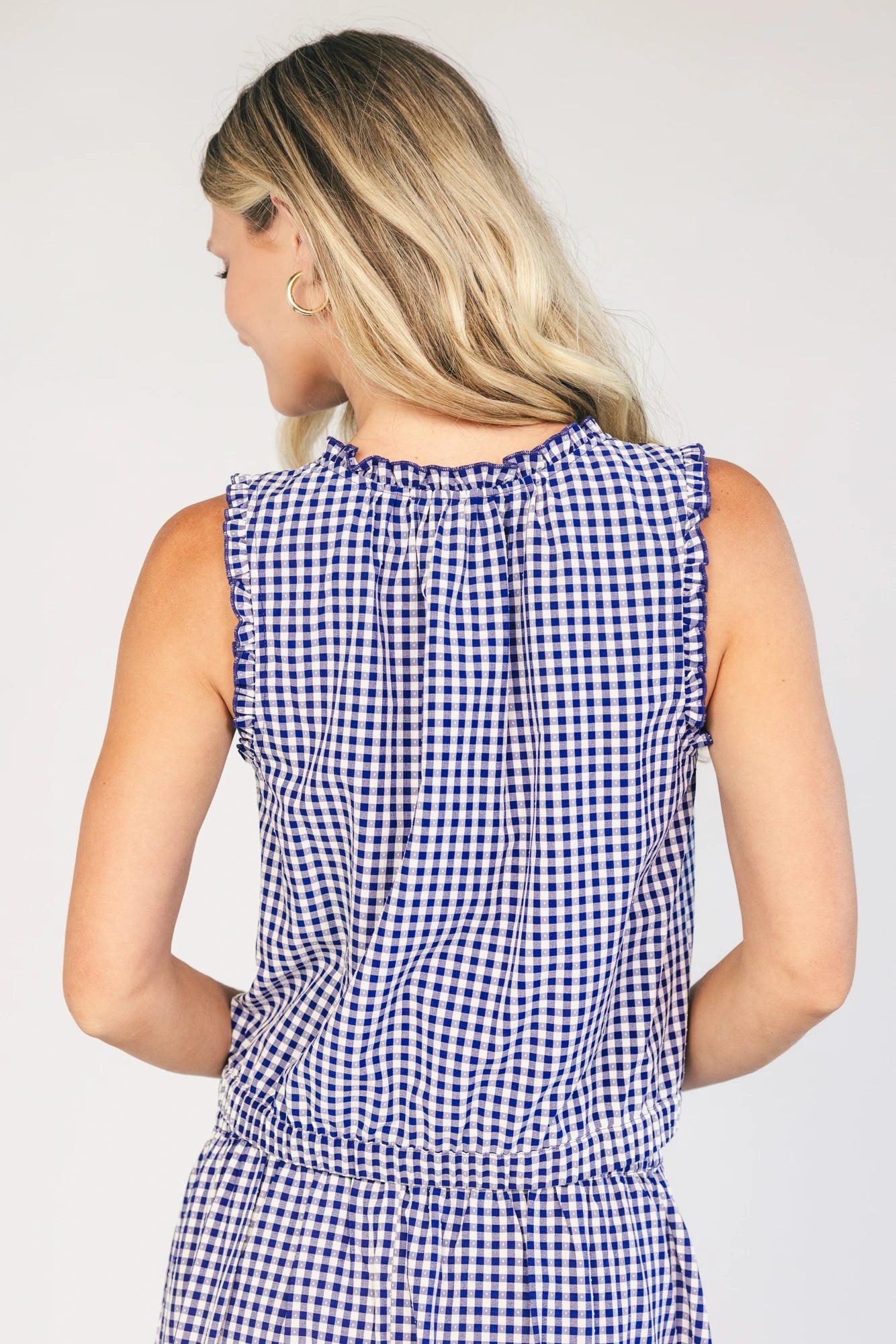 Keegan Top | Navy + White Gingham