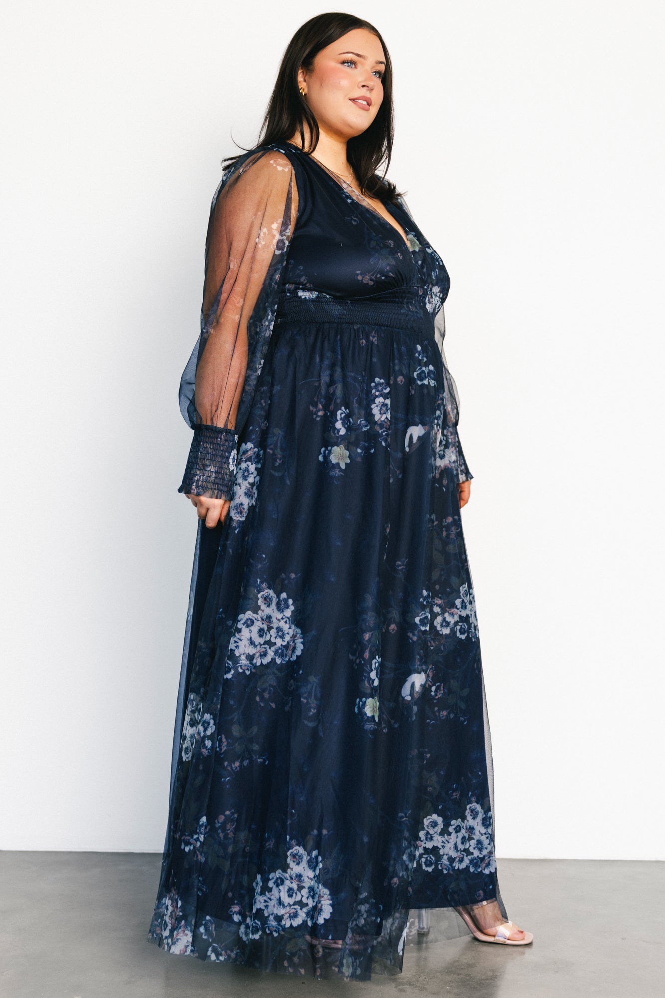 Layla Tulle Maxi Dress | Navy Multi