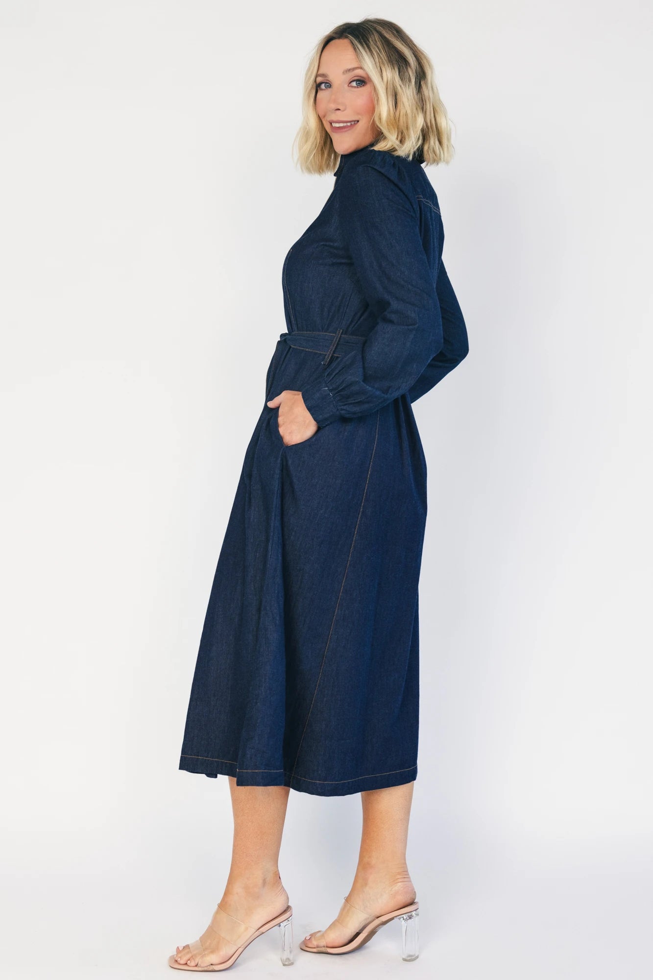 Larkin Midi Dress | Dark Chambray