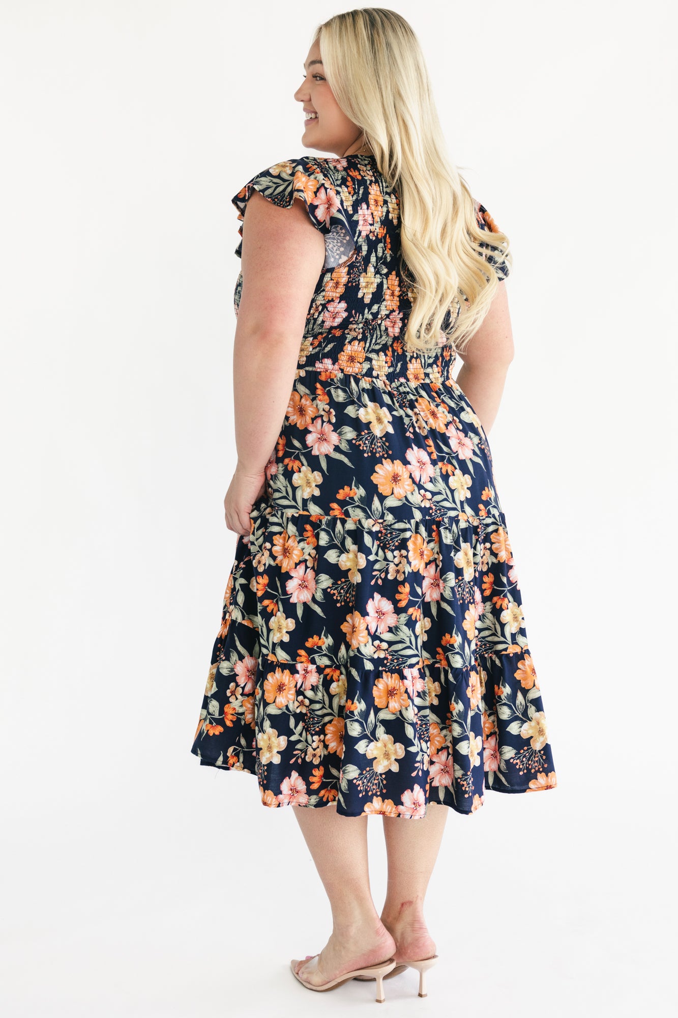 Loretta Smocked Midi Dress | Midnight Floral
