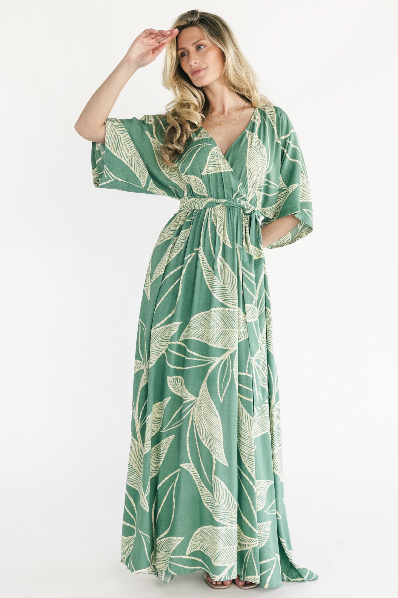Kalea Maxi Dress | Green + Off White