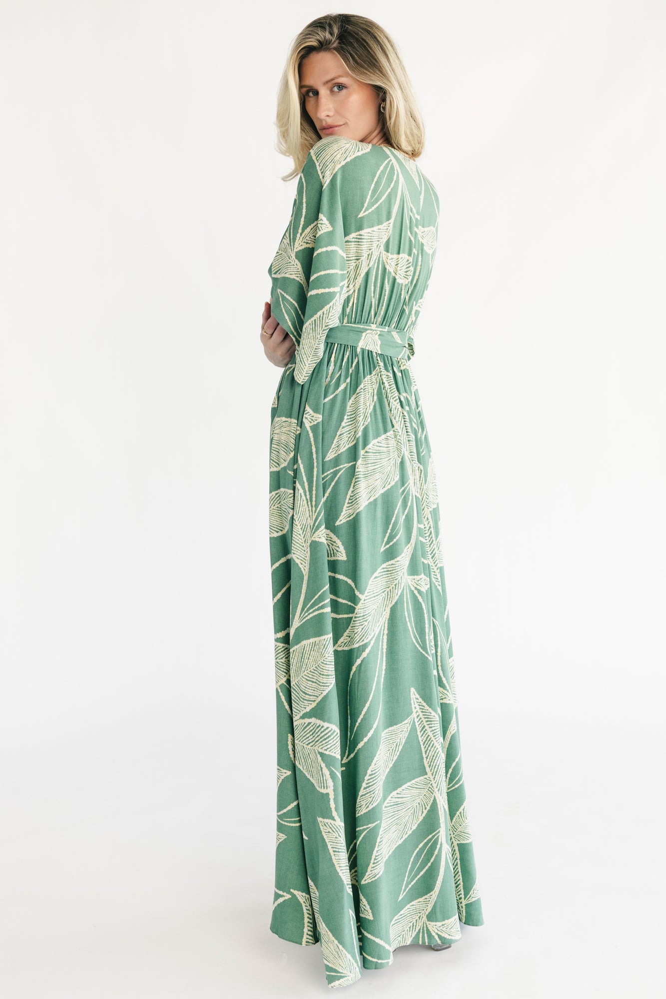 Kalea Maxi Dress | Green + Off White