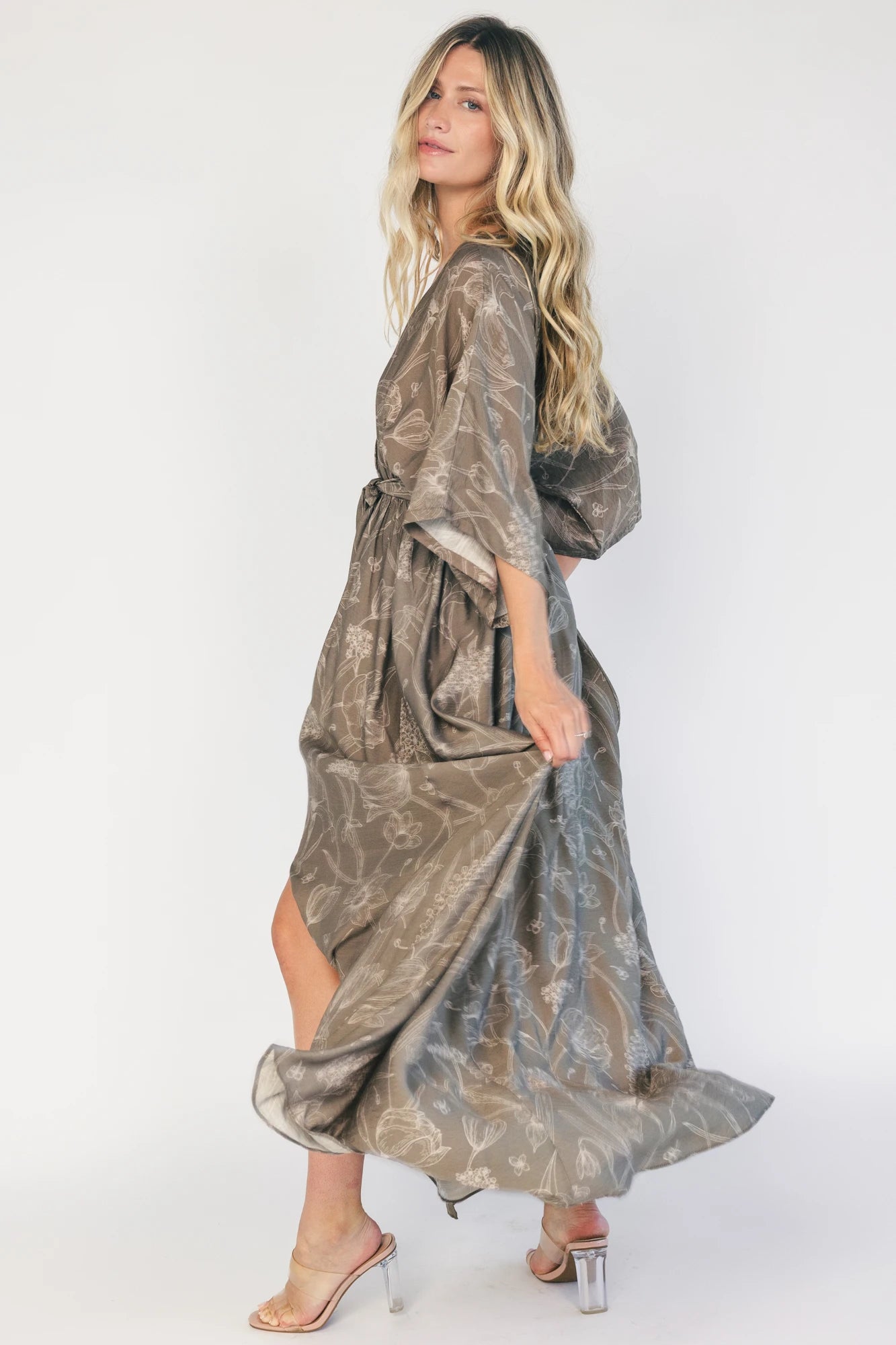 Kalea Maxi Dress | Dusty Olive Print