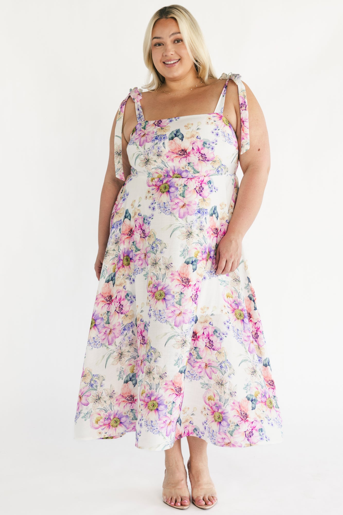Opaline Midi Dress | Purple + Blue Floral