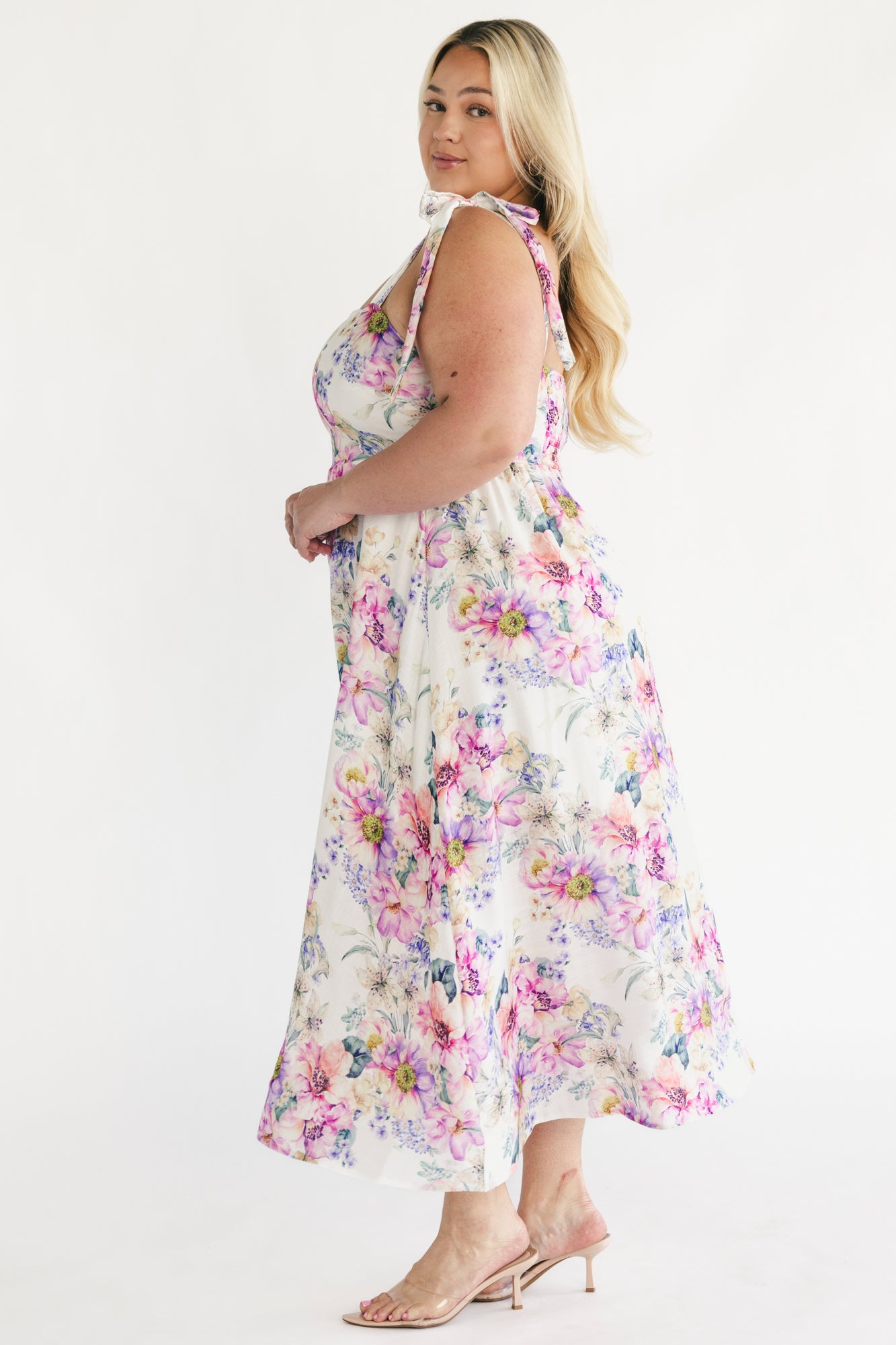 Opaline Midi Dress | Purple + Blue Floral
