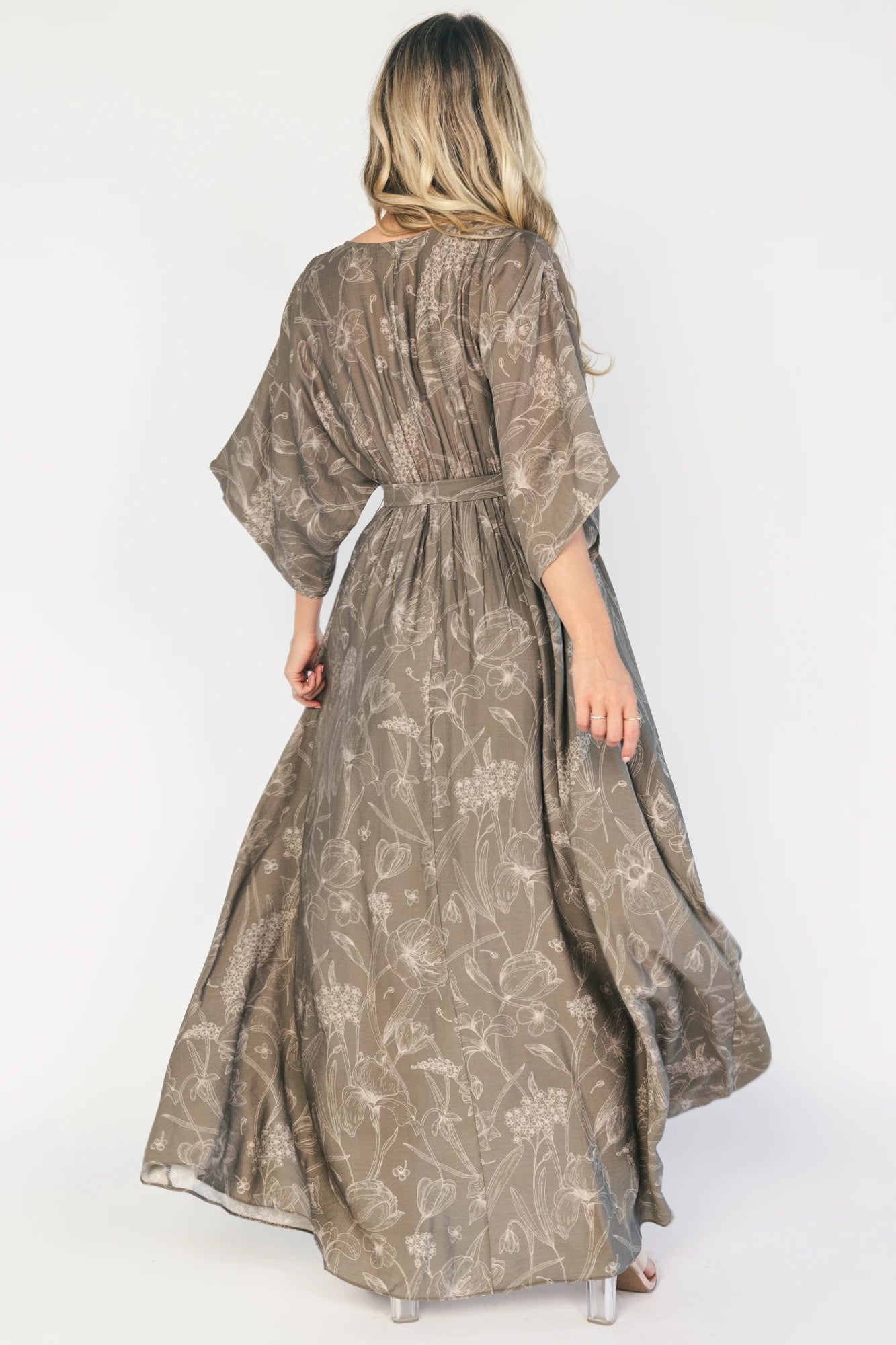 Kalea Maxi Dress | Dusty Olive Print