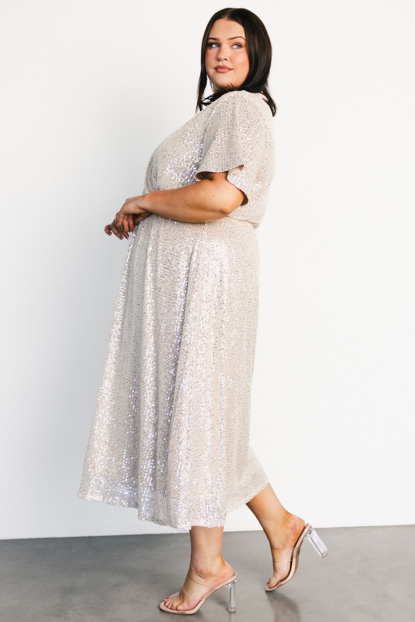 Mayfair Sequin Midi Dress | Champagne