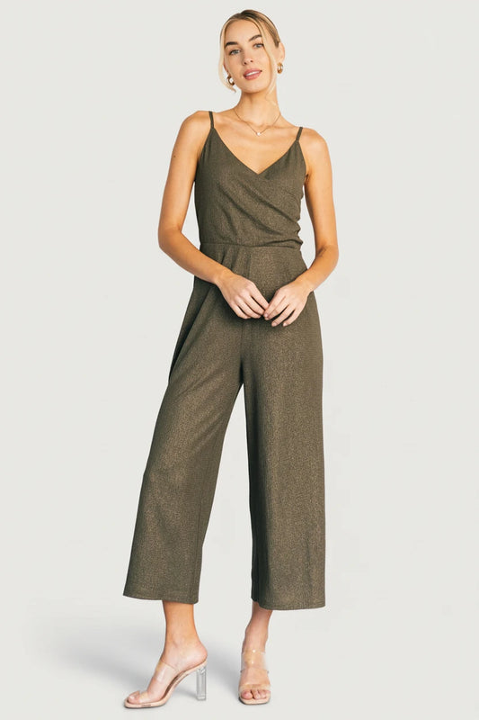 Valencia Jumpsuit | Olive Shimmer