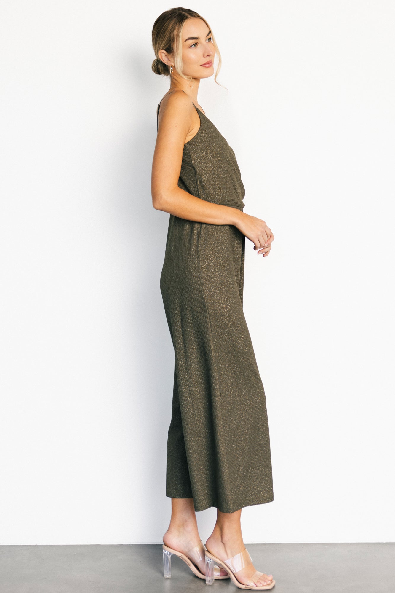 Valencia Jumpsuit | Olive Shimmer