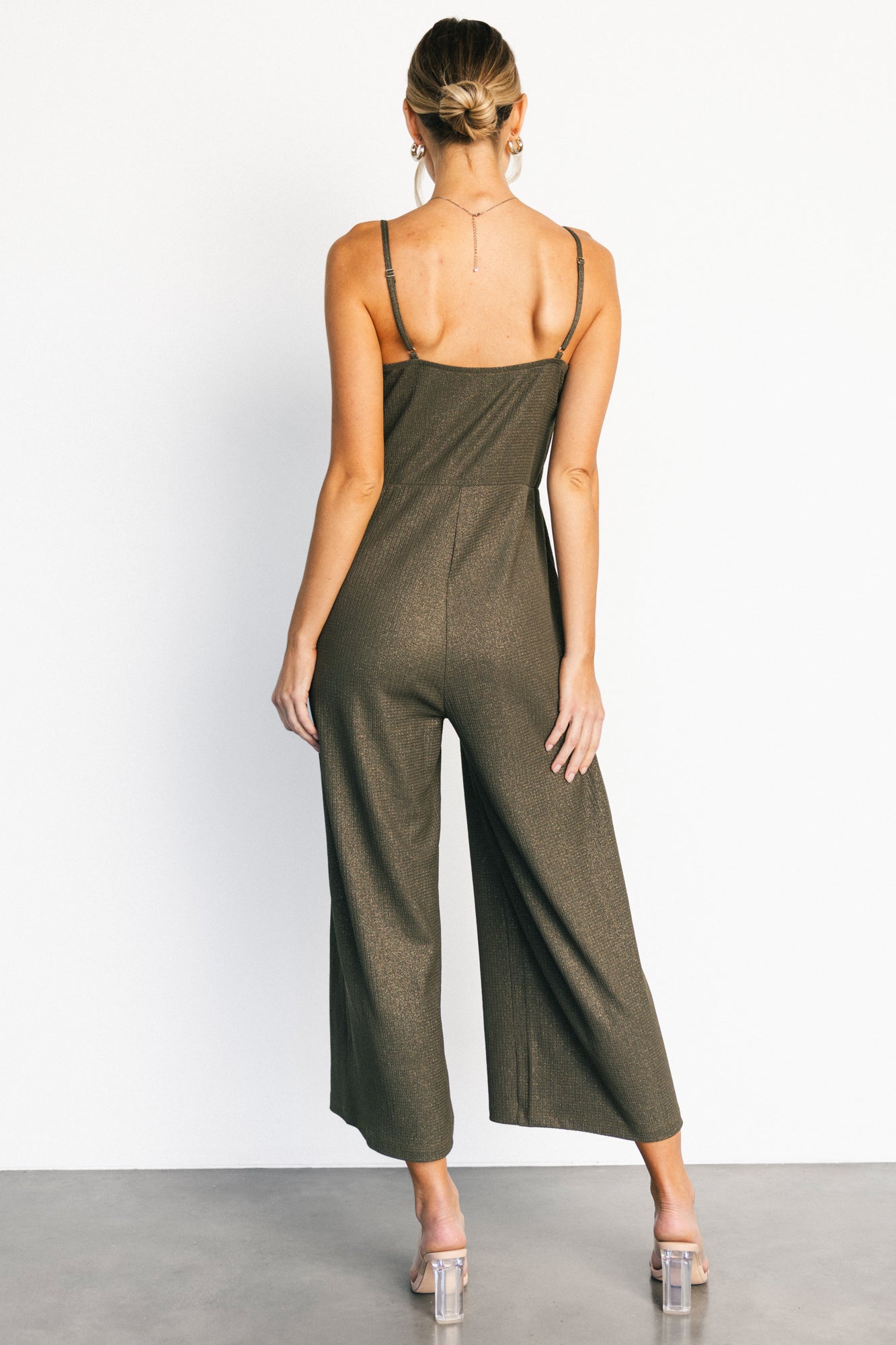 Valencia Jumpsuit | Olive Shimmer