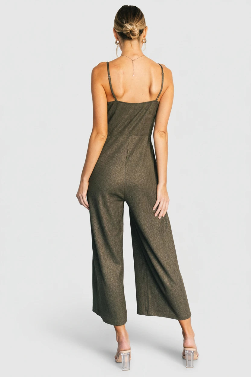 Valencia Jumpsuit | Olive Shimmer