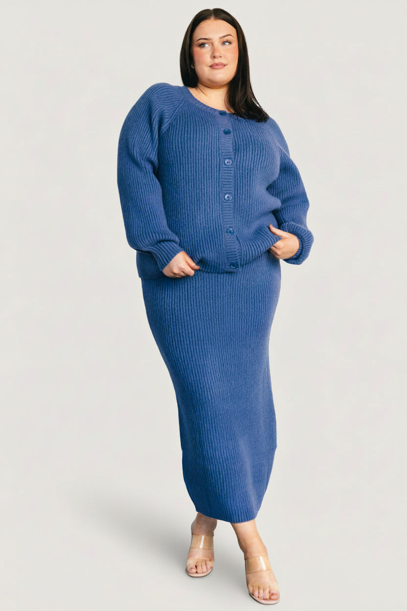 Blair Rib Knit Skirt | Blue Blair Rib Knit Skirt | Blue