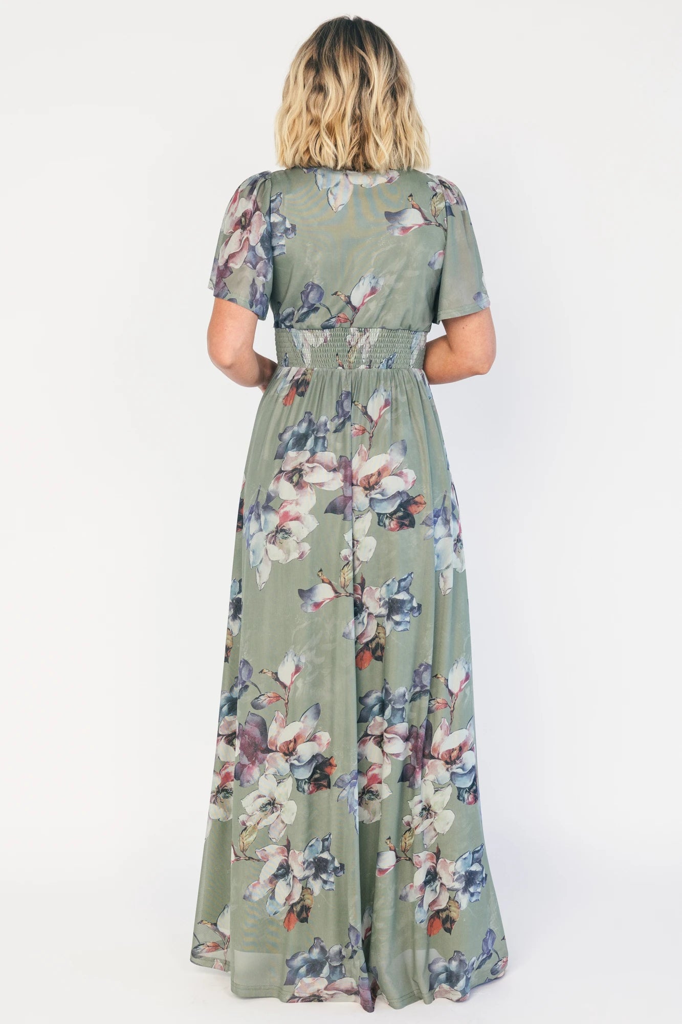 Arianne Mesh Maxi Dress | Sage Floral