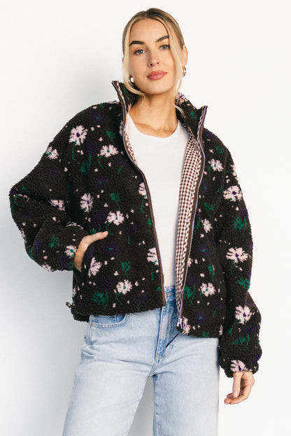 Paige Sherpa Jacket | Brown Floral