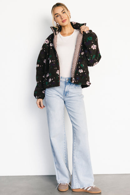 Paige Sherpa Jacket | Brown Floral