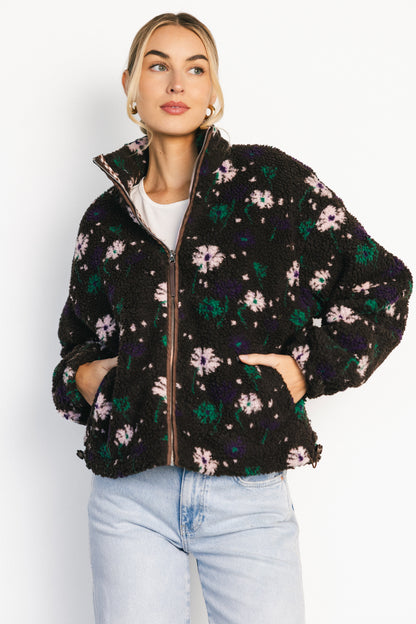 Paige Sherpa Jacket | Brown Floral