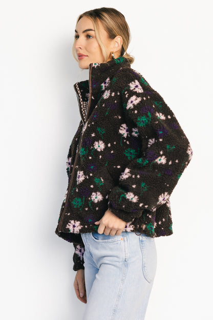 Paige Sherpa Jacket | Brown Floral