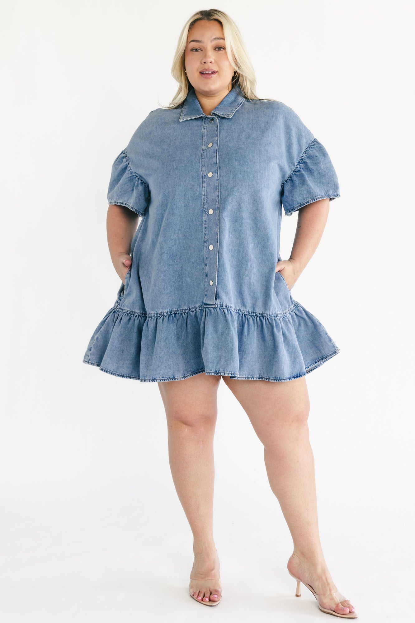 Laguna Short Dress | Light Wash