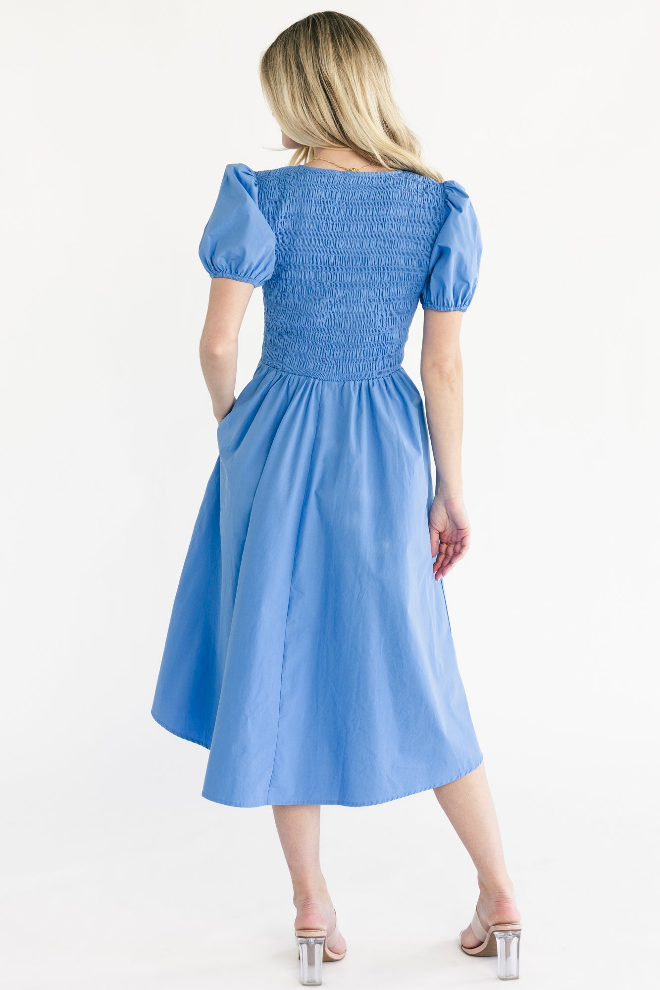 Pixie Midi Bow Dress | Blue