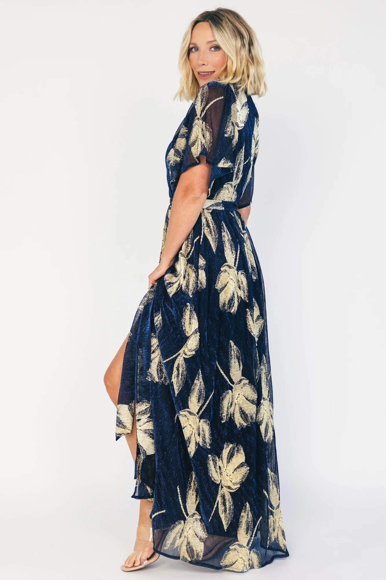 Rachel Maxi Dress | Navy + Gold