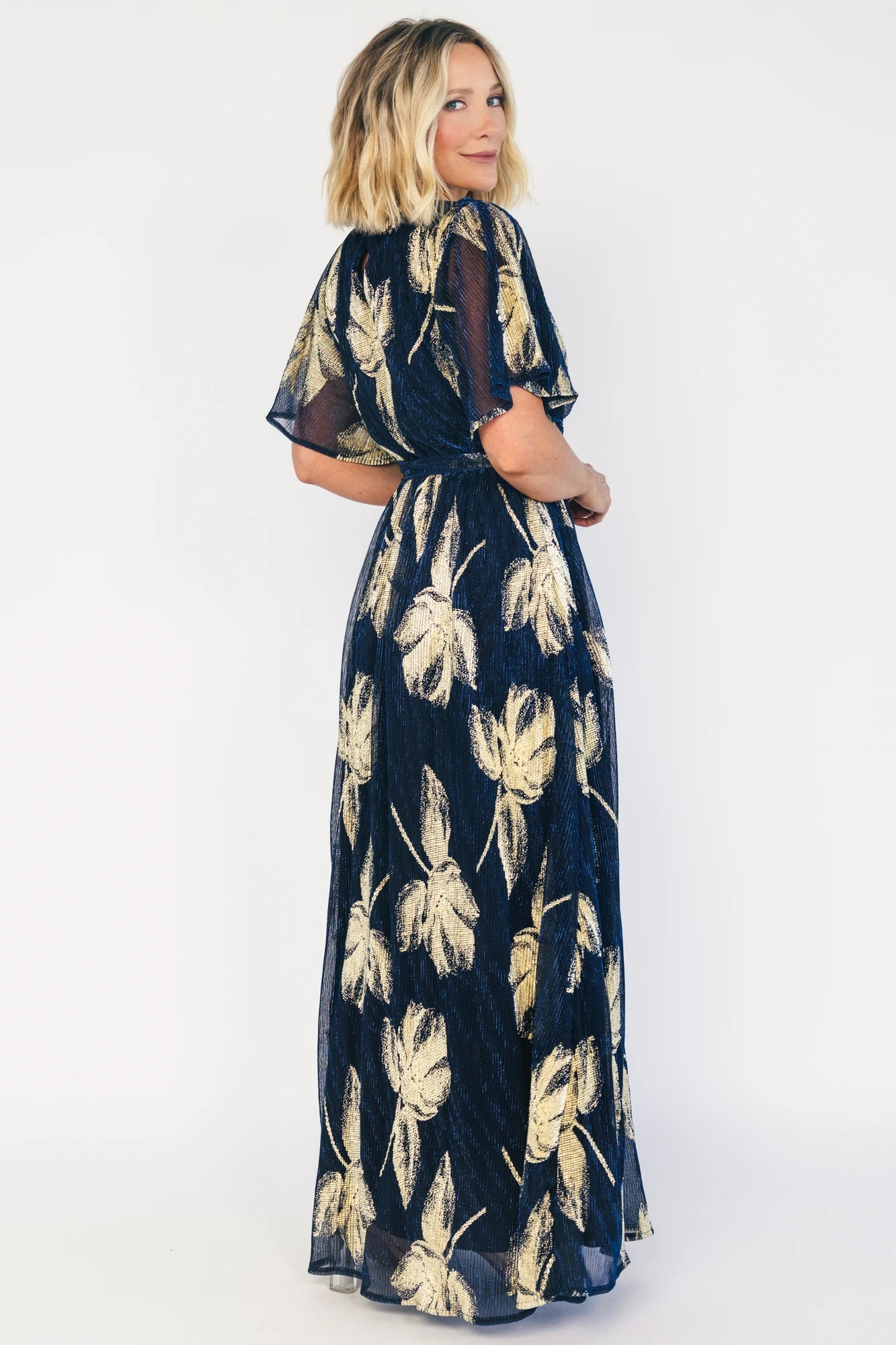 Rachel Maxi Dress | Navy + Gold