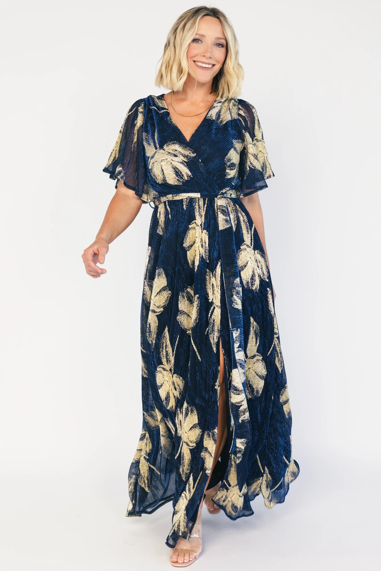 Baltic Born Womens Rachel Maxi Dress | Navy + Gold